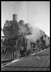 NP 2193, Class Q-4 on passenger train at Bozeman, MT.  Front of locomotive view.