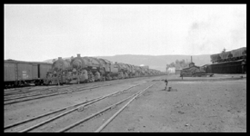 Two tracks of dead B&O mallets in storage at Cumberland, MD