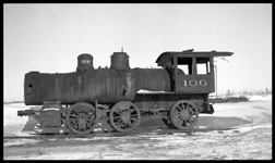 Midland Continental 106  Jamestown ND  1/33 Derelict  No tender, rods or appliances  Desolate left side view