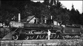 W&CR 1, Washington and Columbia Railroad locomotive, Wallace, ID.
