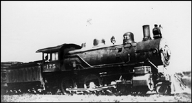 NP 175, Class Rc attached to box car on the Dakota Div. about 1913.