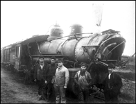 NP 517  Copy negative from Willis  517 is a class D-3 2-6-0 Mogul, an 1891 product of Baldwin  In this photo it seems to have had a collision with something rather lightweight, or else at very low speed  There is plenty of damage, including the loss of the front truck, but everything seems to have remained on the rail  The image is difficult to date, as the 517 was one of the few D-3's not to have been rebuilt into a D-5 and there are no other obvious clues