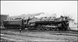 NP 2671, Class A-4 stands on a yard track in Missoula yard waiting for its next assignment.