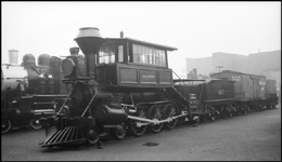B&O 217, 4-6-0 early steam locomotive displayed at NY Worlds Fair 