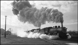 NP train # 4 leaving Livingston with engins 2180 and 2229.  Eng.2180 is a Q-4, and 2229 is a Q-5, both are 4-6-2's