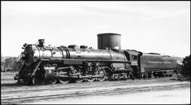 NP 2660, Class A-3 locomotive at west end of Livingston yard. Another locomotive is parked behind the 2660.