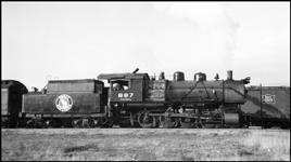 GN 887 Steam Locomotive on passenger run as photographed at whitefish, MT
