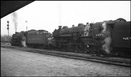 NYC doubleheaded Pacifics 4695 and 4722, Elkhart IN.