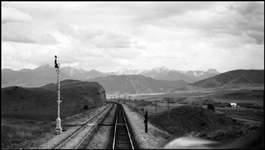Mountains south and east of Livingston as viewed from just east of Muir, MT