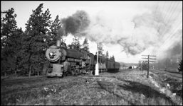 CMSP&P passenger train No. 67 being led by Milwaukee Road locomotive number 2894 near Dishman, Washington.