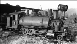 2-6-2T Saddle tank locomotive.  Possibly Crown Willamette Paper Co. at Cathlamet, WA