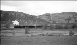 NP 5100, Class Z-6, 4-6-6-4, and NP 5120 Class Z-6 East bound near Bearmouth, MT.