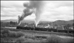 NP 5100, Class Z-6, 4-6-6-4, and NP 5120 Class Z-6 East bound near Bearmouth, MT.