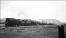 NP 5100, Class Z-6, 4-6-6-4, and NP 5120 Class Z-6 East bound near Bearmouth, MT.