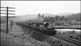 Alco DL 600 and DL 601, Alco RSD7 demonstrator locomotives near Avon, MT.