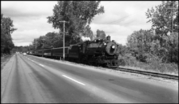 NP 2150, 4-6-2 Pacific Class Q-3 arriving passenger train at Stillwater, MN.
