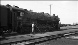 NP 2681, 4-8-4 Class A-5, being serviced at Mandan, ND.