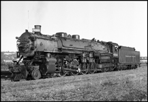 NP 2600, Class A locomotive at Seattle, with R W Fleming in cab.