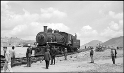 Moving NP 25, Class Y-1, at Butte, into display position.