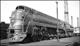 CNR 6402, Canadian National streamline steam locomotive at Toronto, Ontario.