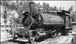 CD Johnson Lumber Co. No. 2 , tank engine at a lumber camp.