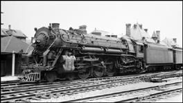 NYC 5223, 4-6-4 on passenger train at Suspension Bridge, NY.
