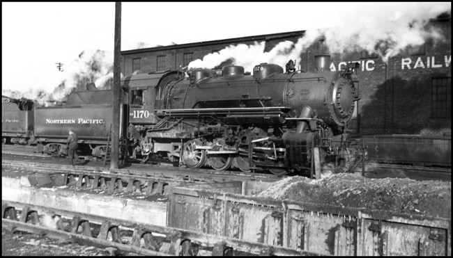 NP 1170, an 0-8-0 8-Coupled SW Class G-1, at St. Paul, Minnesota.