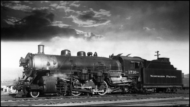 NP 1710, a 2-8-2 Mikado Class W-3, at Livingston, Montana.