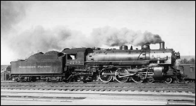 NP 2233, a 4-6-2 Pacific Class Q-5, at Livingston, Montana.