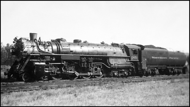 NP 2651, a 4-8-4 Northern Class A-2, at Livingston, Montana.