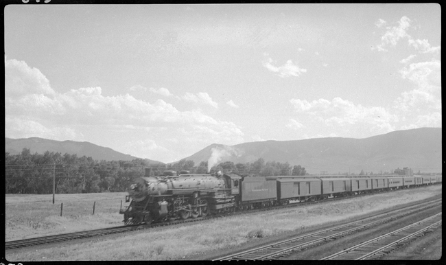 NP 2603, Class A with CCC, Civilian Conservation Corp, Special E looking at head end east of Livingston  