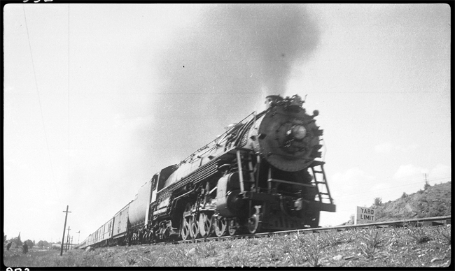 NP 2650, Class A-2 with Train No. 2 leaving Missoula, MT