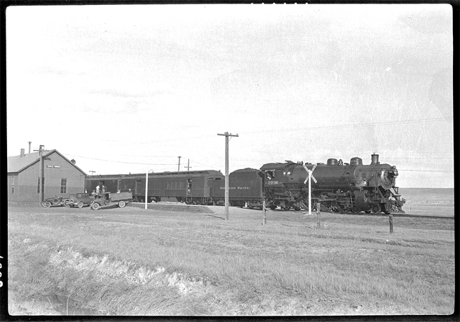 NP 2236, Class Q-5 with train No. 3 at Three Forks, MT doing station work