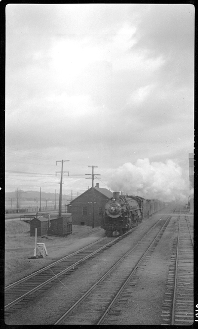 NP 2657, Class A-2 with train No. 1 passing Willow Creek Depot