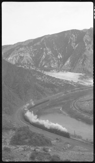 NP 2654, Class A-2, closer view of Train No. 1 west of Lime Spur, MT near Sappington