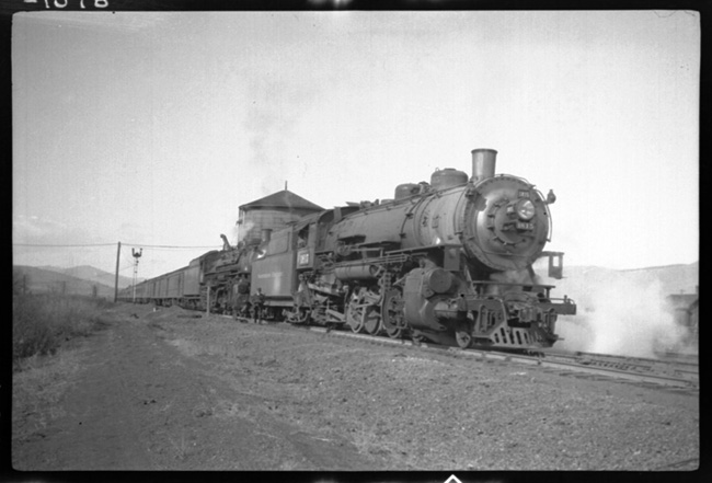 NP 1815, Class W-3, and NP 2611, Class A doubleheading on Train No. 2 at Arlee, MT