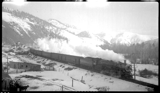 NP 2611, Class A pulling Train No, 1 leaving Ravalli, MT.  This is the same as RVN 00803.