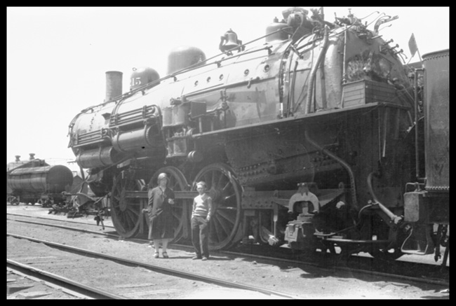 NP 2215, Class Q-4 at Livingston after being retrieved from a sideswipe accident where it hit NP 1562 at Homestake, MT