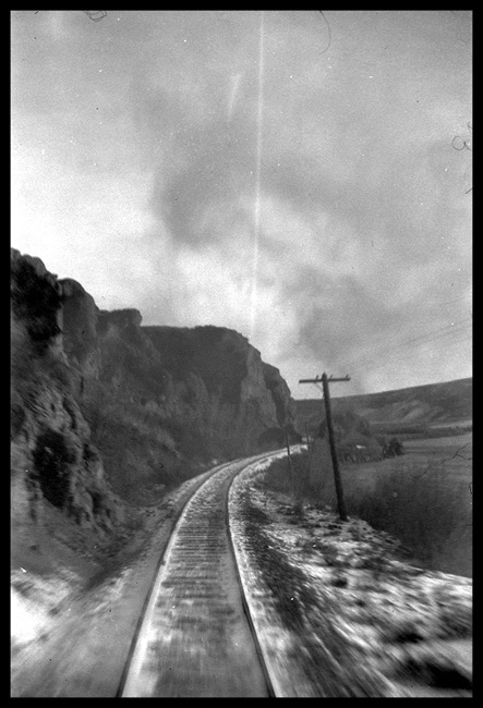 Looking north at Point of Rocks on Park Branch between Livingston and Gardiner, taken from rear of No. 233