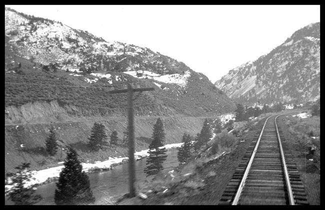 Yellowstone River in Yankee Jim's Canyon near Sphinx, MT taken from rear of No. 234