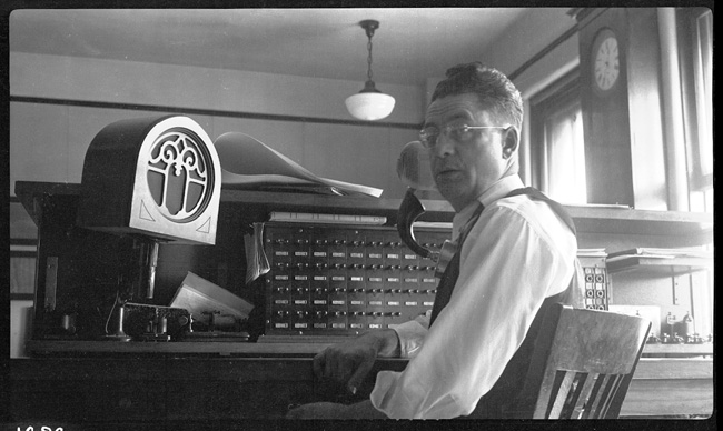 Fargo Relay Office, Roy Mock, Dispatcher.