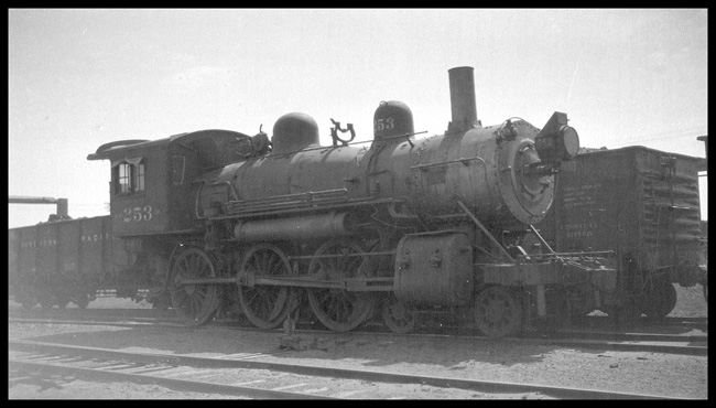 NP 253, class P, 4-6-0 10 wheeler photographed without tender at Duluth roundhouse