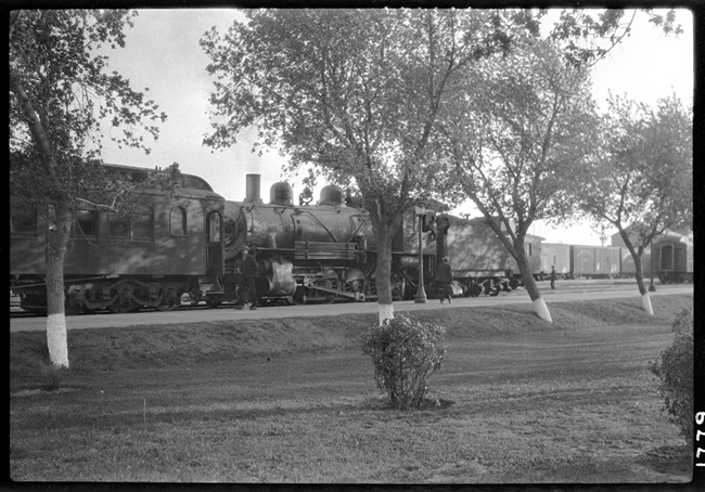 NP 34, Class Y, helping passenger train at Mandan