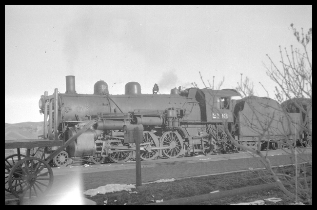 NP 2193, Class Q-4 on passenger train at Bozeman, MT.  Left side view.