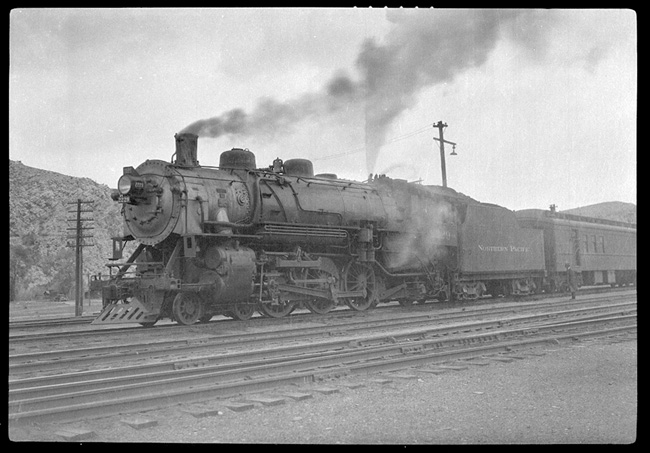 NP 2229, Class Q-5 with passenger train at Logan, MT