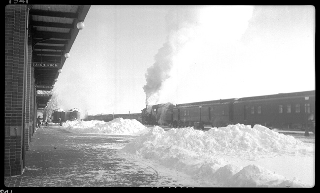 NP 2234, Class Q-5 with Train No. 4  at Glendive depot on February. 8, 1939.  Temperature is 41 degrees below at time of photo.