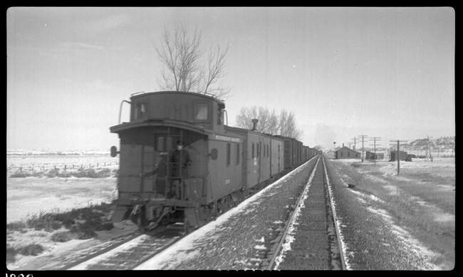 Caboose on rear of Train No. 602, at Colgate, MT