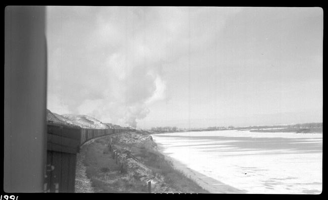 Taken from rear of Train 603, between Colgate and Miles City, MT.  Yellowstone River on the right of Photo.
