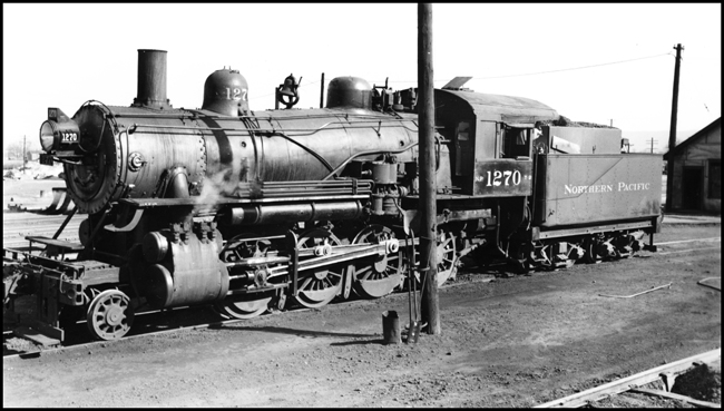 NP 1270, Class Y-2 under steam on ready track at Yakima, WA.