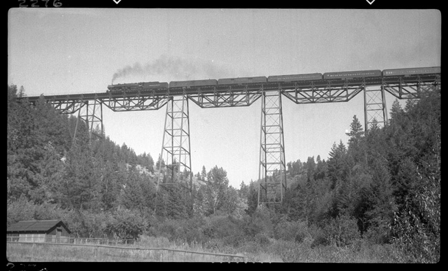 NP 2607, Class A with 2nd, No. 1 on Marent trestle.